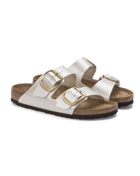 Mules en cuir Arizona Big Buckle blanc nacré