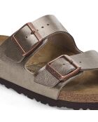 Stylische Pantoletten aus taupefarbenem Leder von Arizona Bf Gunter