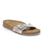 Mules en cuir Madrid argent métallique