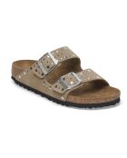 Arizona Rivet Pantoletten aus Veloursleder in Taupe