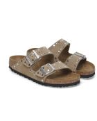 Arizona Rivet Pantoletten aus Veloursleder in Taupe