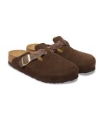 Sabots en velours de cuir Boston Braded marron