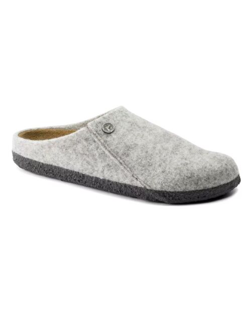 Chaussons en cuir Zermat gris clair