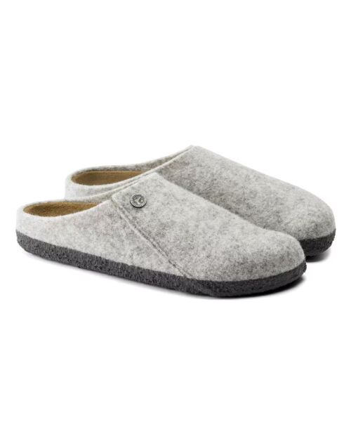 Chaussons en cuir Zermat gris clair