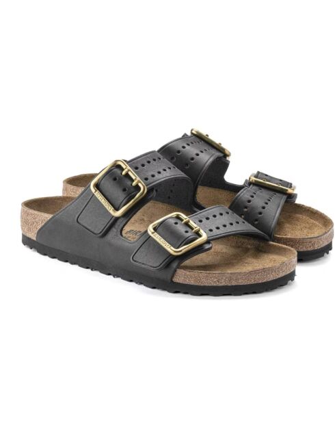Mules en cuir Arizona Bold noires