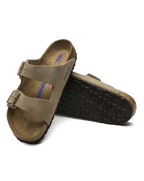 Arizona SFB Pantoletten aus Samt in Taupe