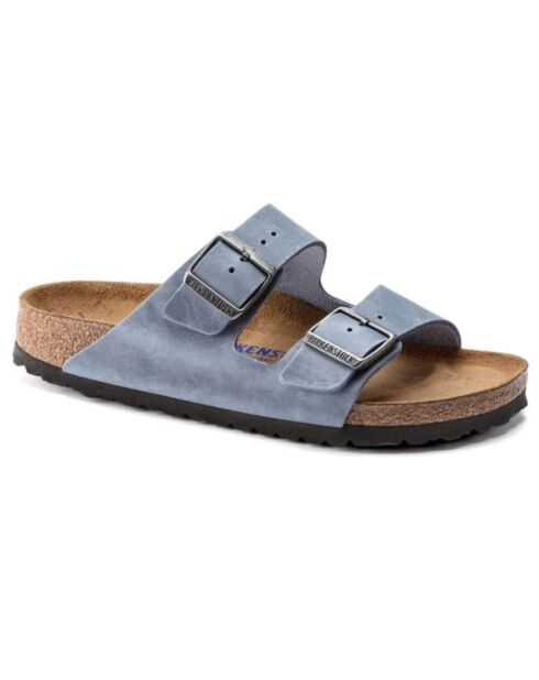Mules en cuir Arizona Sfb bleues