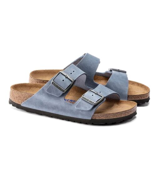Mules en cuir Arizona Sfb bleues