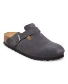 Sabots en velours de cuir Boston Hunus charbon de bois