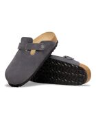Sabots en velours de cuir Boston Hunus charbon de bois