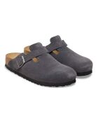 Sabots en velours de cuir Boston Hunus charbon de bois