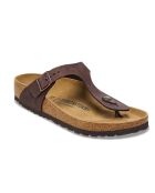 Tongs en velours de  cuir Gizeh brunes