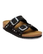 Sandales en velours de cuir Arizona Rivet noir doux