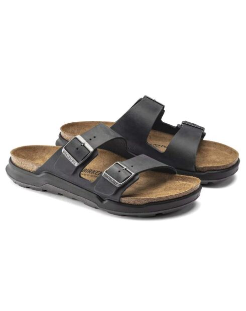 Mules en cuir Arizona Adventure noires