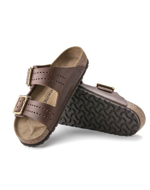 Mules en cuir Arizona Bold marron