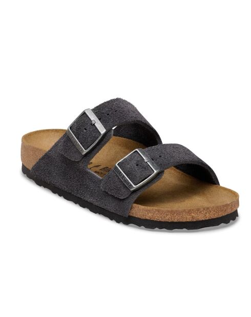 Mules en velours de cuir Arizona Cristayllo charbon de bois