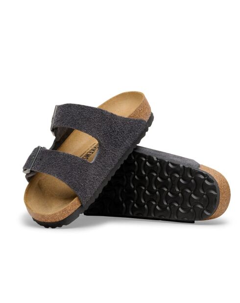 Mules en velours de cuir Arizona Cristayllo charbon de bois