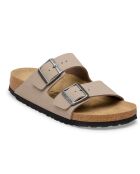 Mules en cuir Arizona gris taupe