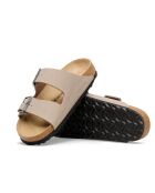 Mules en cuir Arizona gris taupe