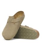 Sabots en velours de cuir Boston Faddeds kaki délavé