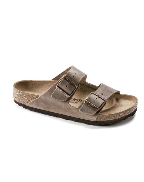 Mules en cuir Arizona Oiled tabac brun