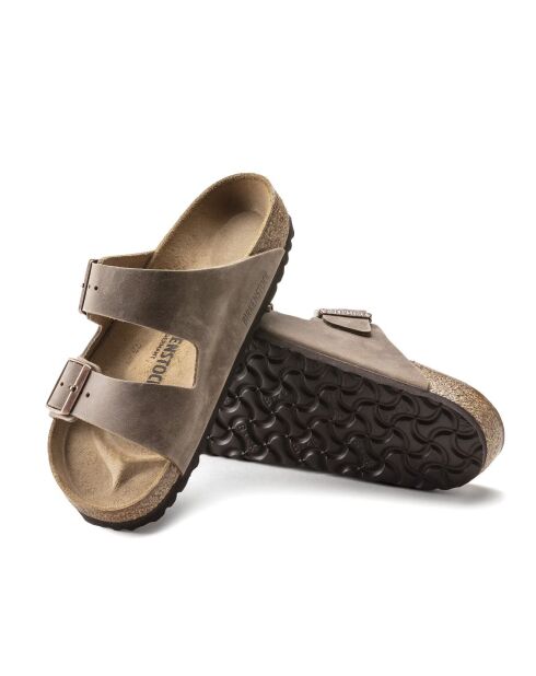 Mules en cuir Arizona Oiled tabac brun