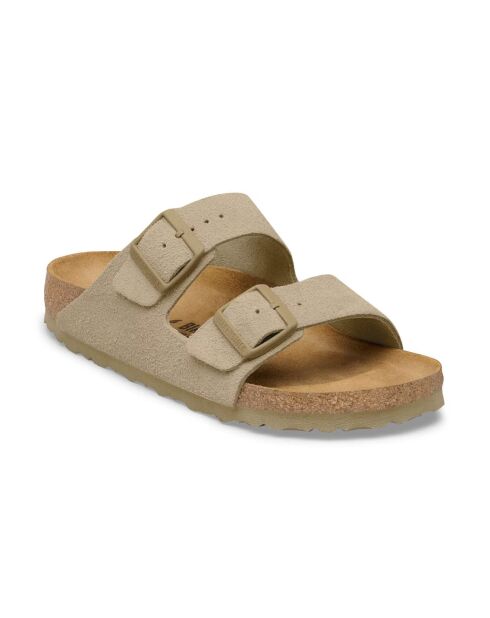 Mules en velours de cuir Arizona Clein kaki délavé