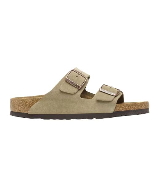 Mules en velours de cuir Arizona Circk taupe