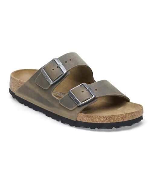 Mules en cuir Arizona Leoi Faded kaki délavé