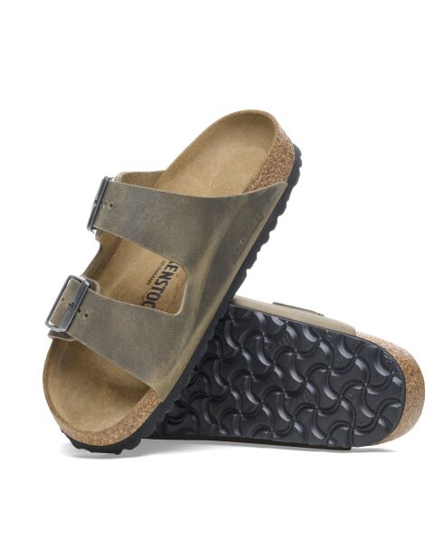Mules en cuir Arizona Leoi Faded kaki délavé