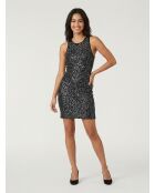 Robe courte à sequins en maille noire