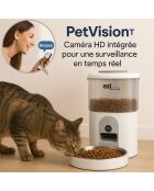 Distributeur de croquettes et fontaine pour chat et petit chien blanc / gris - 34x19x35.1 cm