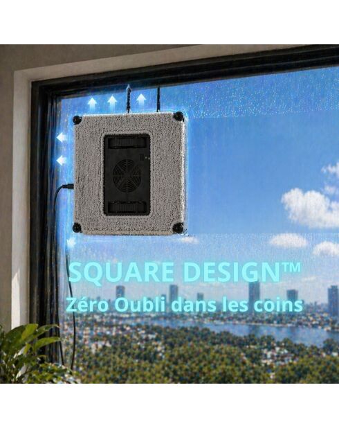 Windobot S8 ULTRA zwarte ruitenreinigingsrobot - 24,5 x 24,5 x 8,9 cm