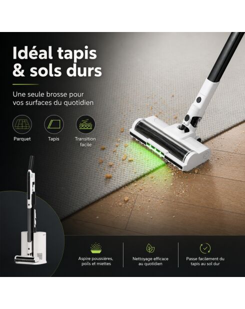 Aspirateur balai sans fils Cyclomax R15 Station blanc - 112 x 24 x10 cm