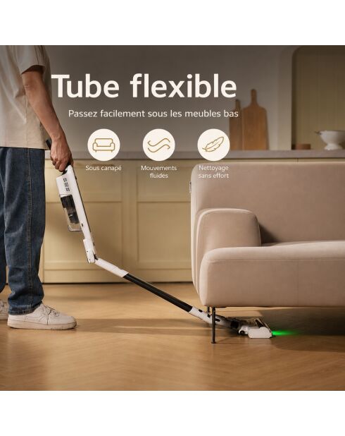 Aspirateur balai sans fils Cyclomax R15 Station blanc - 112 x 24 x10 cm