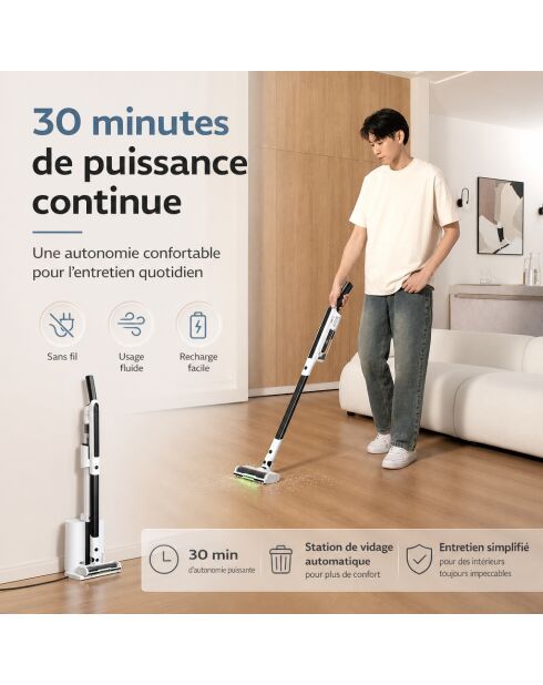 Aspirapolvere senza fili Cyclomax R15 Station bianco - 112 x 24 x10 cm