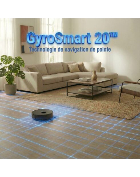 CyberFlow Ultra geconnecteerde robotstofzuiger en dweil met antraciet ledigingsbasis - 30,8x9,9cm