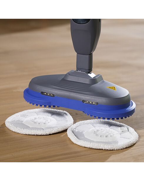 Balai 2 en 1 Nettoyeur Vapeur / Cireuse de Parquet noir/bleu - 450 ml