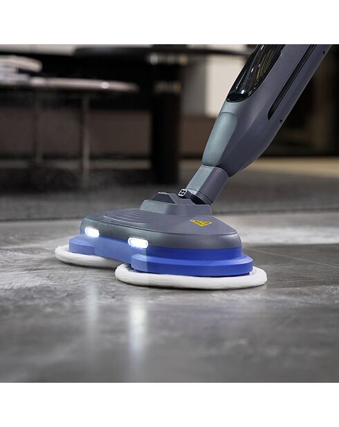 Balai 2 en 1 Nettoyeur Vapeur / Cireuse de Parquet noir/bleu - 450 ml