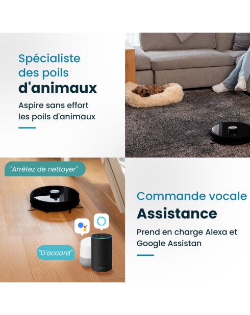 Robot Aspirateur I - Bot Z7 Smart noir - 34.5 x 9.7cm