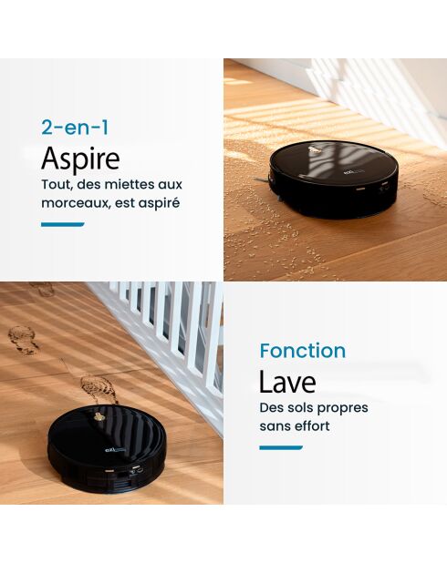 Robot Aspirateur I - Bot Z7 Smart noir - 34.5 x 9.7cm