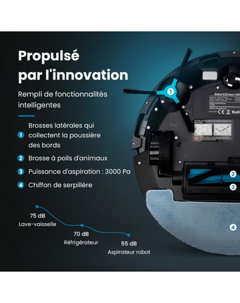 Robot aspirador I - Bot Z7 Smart negro - 34,5 x 9,7 cm