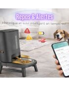 Distributeur de croquettes connecté pour chiens antharcite - 66x34.5x42 cm