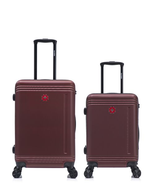 Set van 2 Burgundy Gstaad weekend- en hutkoffers - 66x43x26 cm