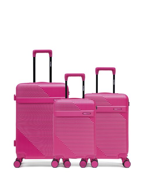 3er-Set Weekend-, Kabinen- und Kabinenkoffer XS Wohlen rosa - 65x42,5x26 cm