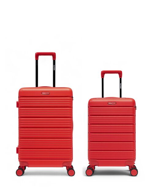 Lot De 2 Valises Weekend Et Cabine Lugano rouge - 65x42,5x26 cm