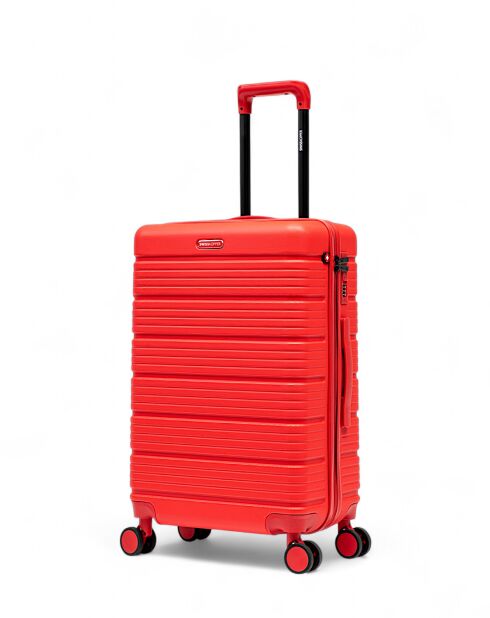 Lot De 2 Valises Weekend Et Cabine Lugano rouge - 65x42,5x26 cm