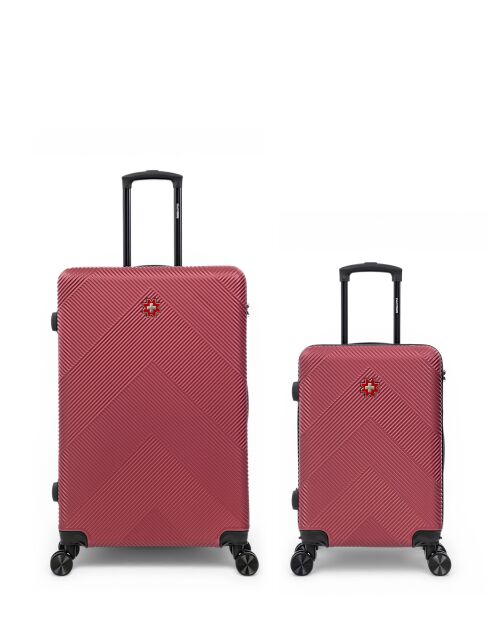 Set mit 2 großen Koffern und Kabine, Olten, 76,5 x 49 x 29,5 cm, Burgunderrot
