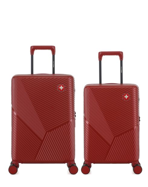 Set aus 2 Kabinen- und Kabinenkoffern XS Fribourg Burgunderrot - 60x42,5x26 cm