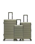 Set mit 3 großen Koffern, Weekend und Cabin XS Lugano oliv - 75x47,5x29 cm